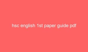 Hsc English 1st paper Guide book pdf 2022